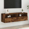 Ścienna szafka TV, przydymiony dąb, 100x30x30 cm