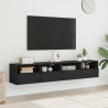 Ścienne szafki TV, 2 szt., czarne, 80x30x30 cm