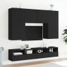 Ścienne szafki TV, 2 szt., czarne, 80x30x30 cm