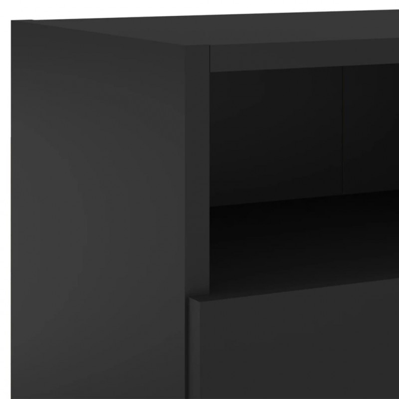 Ścienne szafki TV, 2 szt., czarne, 80x30x30 cm