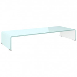 Podstawka pod monitor / TV, zielone szkło, 80x30x13 cm