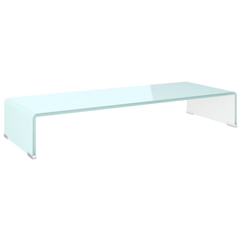 Podstawka pod monitor / TV, zielone szkło, 80x30x13 cm