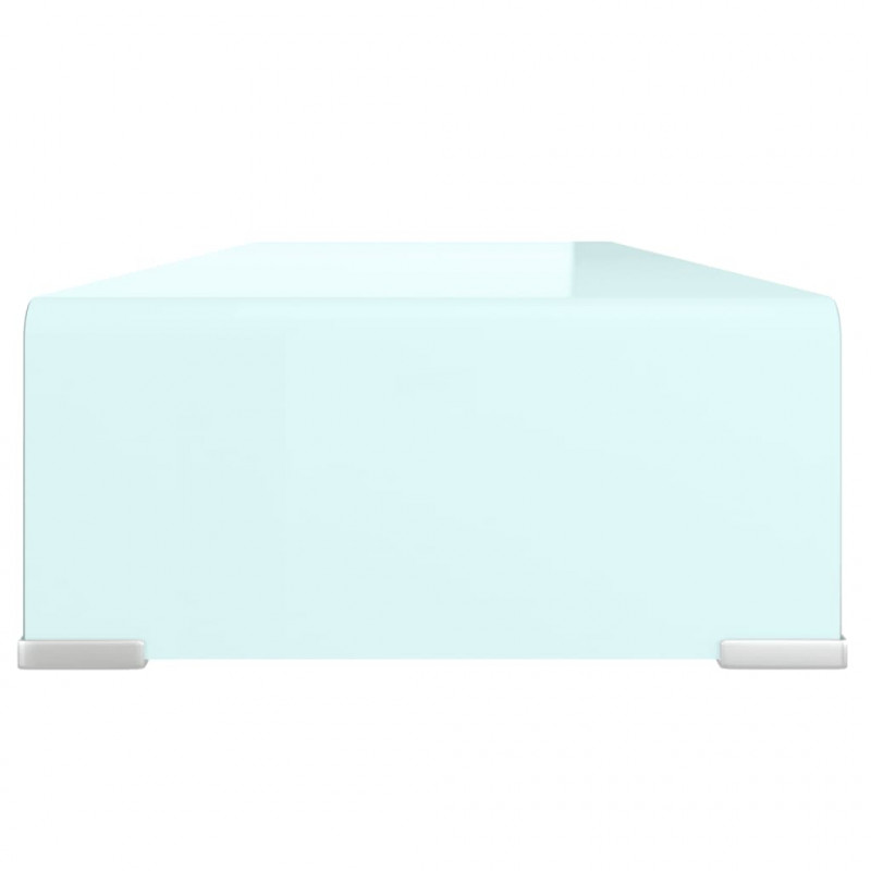 Podstawka pod monitor / TV, zielone szkło, 80x30x13 cm