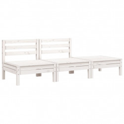 Ogrodowa sofa 3-osobowa, biała, lite drewno sosnowe