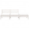Ogrodowa sofa 3-osobowa, biała, lite drewno sosnowe