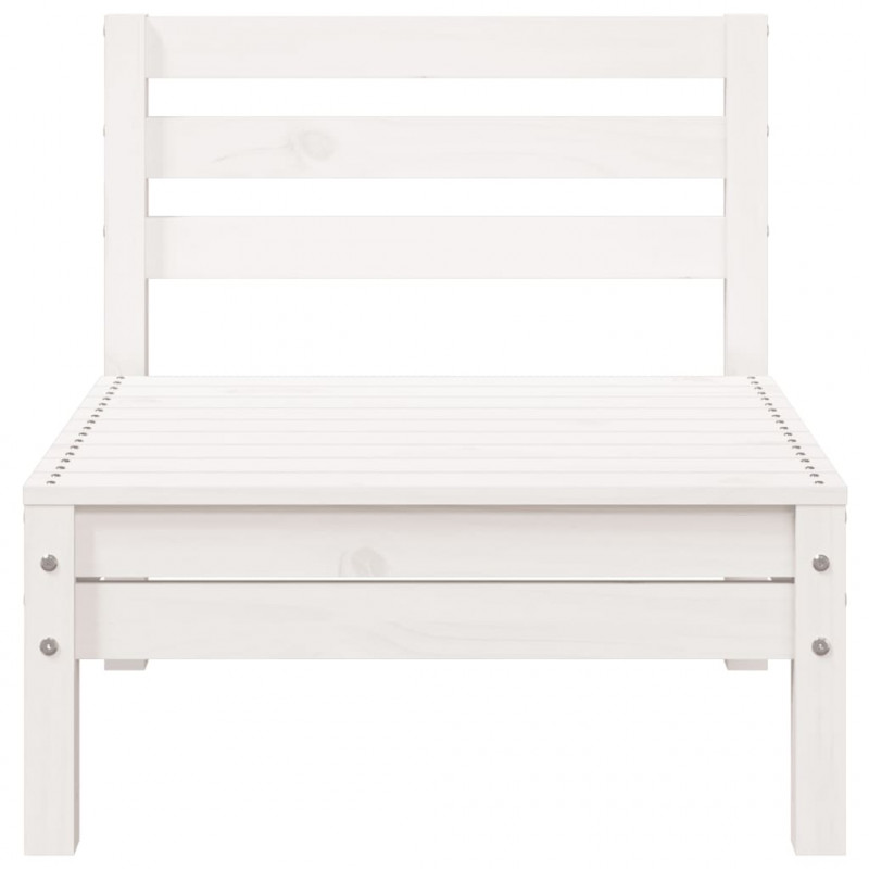 Ogrodowa sofa 3-osobowa, biała, lite drewno sosnowe