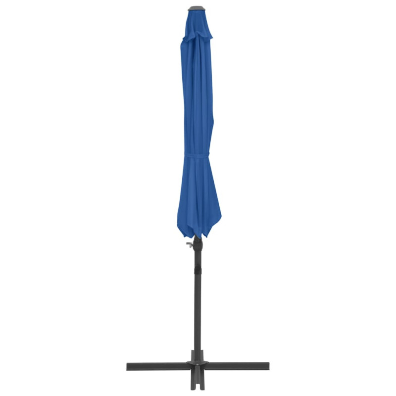 Parasol wiszący ze stalowym słupkiem, 300 cm, niebieski
