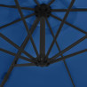 Parasol wiszący ze stalowym słupkiem, 300 cm, niebieski