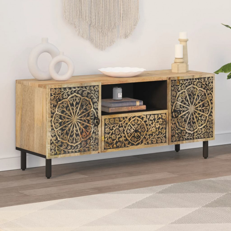 Szafka pod telewizor, 105x33x46 cm, lite drewno mango