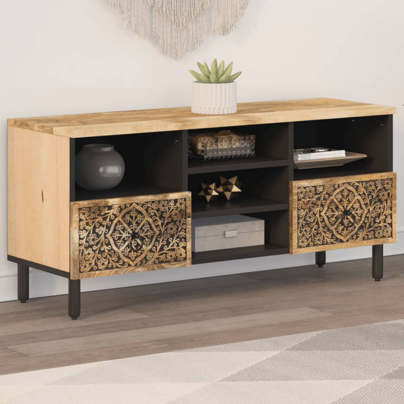 Szafka pod telewizor, 100x33x46 cm, lite drewno mango