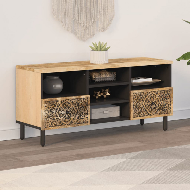 Szafka pod telewizor, 100x33x46 cm, lite drewno mango