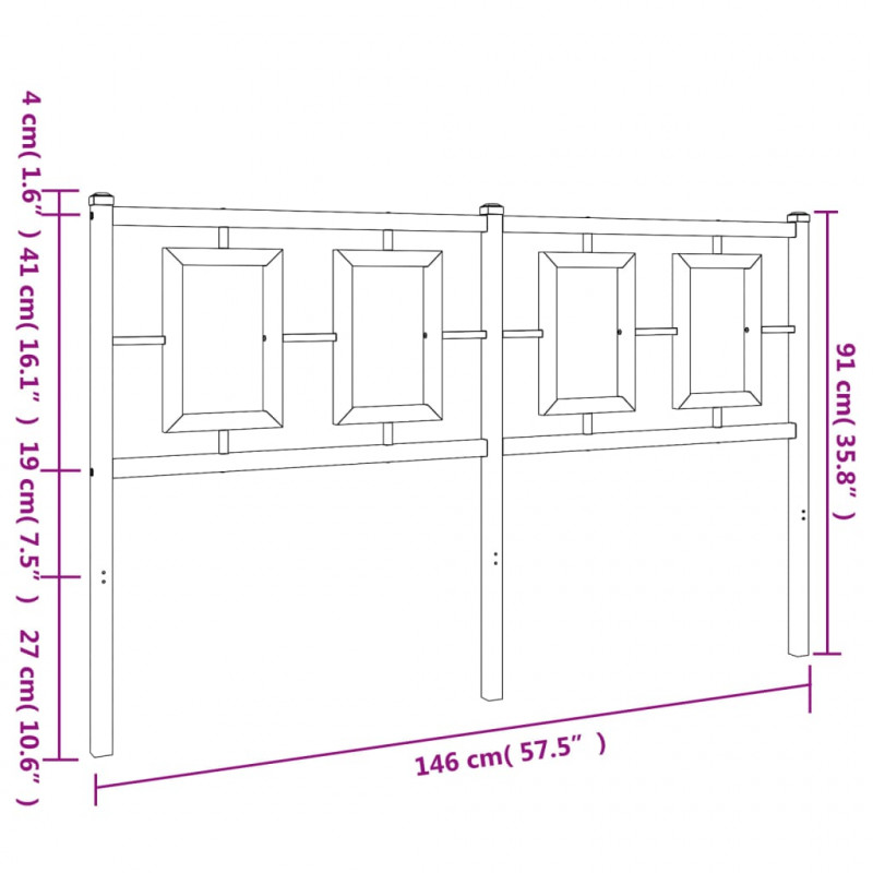 Metalowe wezgłowie, białe, 140 cm