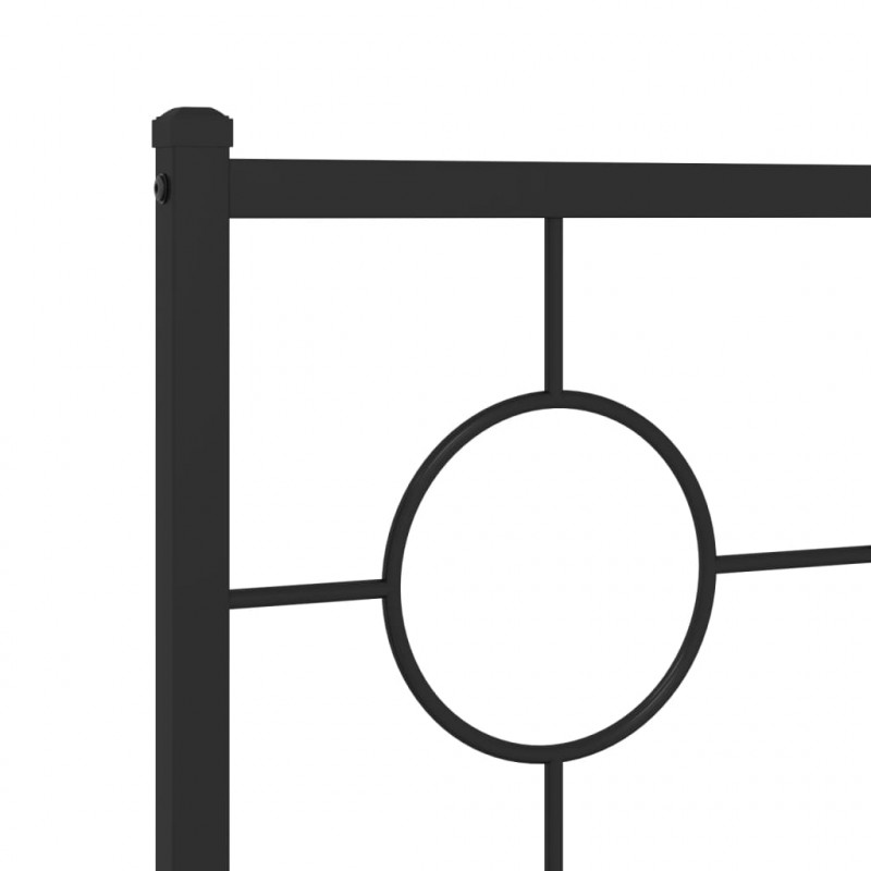 Metalowa rama łóżka z wezgłowiem, czarna, 100x200 cm