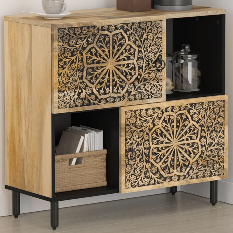 Szafka, 80x33x75 cm, lite drewno mango