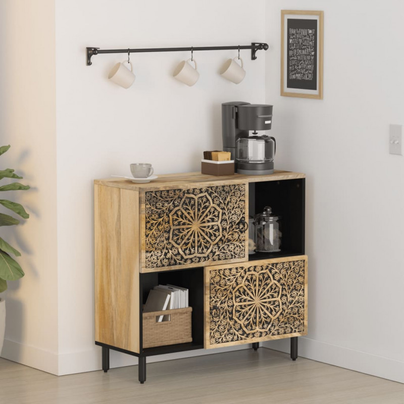Szafka, 80x33x75 cm, lite drewno mango