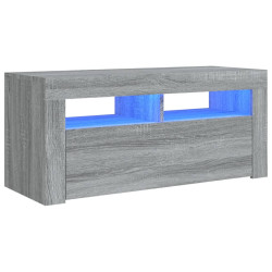 Szafka pod TV z oświetleniem LED, szary dąb sonoma, 90x35x40 cm