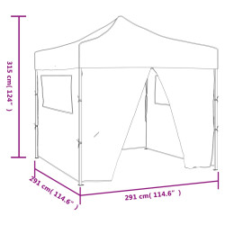 Niebieski, składany namiot, 3 x 3 m, z 4 ściankami