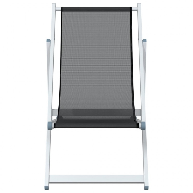 Składane krzesła plażowe, 2 szt., szare, aluminium i textilene