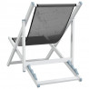 Składane krzesła plażowe, 2 szt., szare, aluminium i textilene