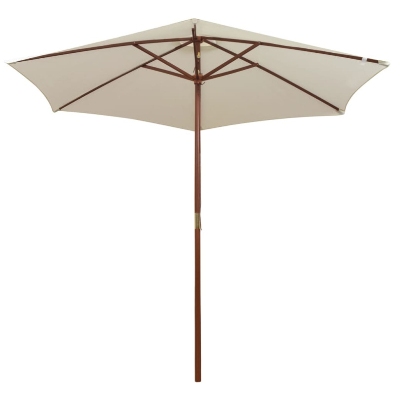 Parasol ogrodowy, 270x270 cm, drewniany, kremowy