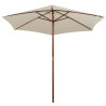 Parasol ogrodowy, 270x270 cm, drewniany, kremowy