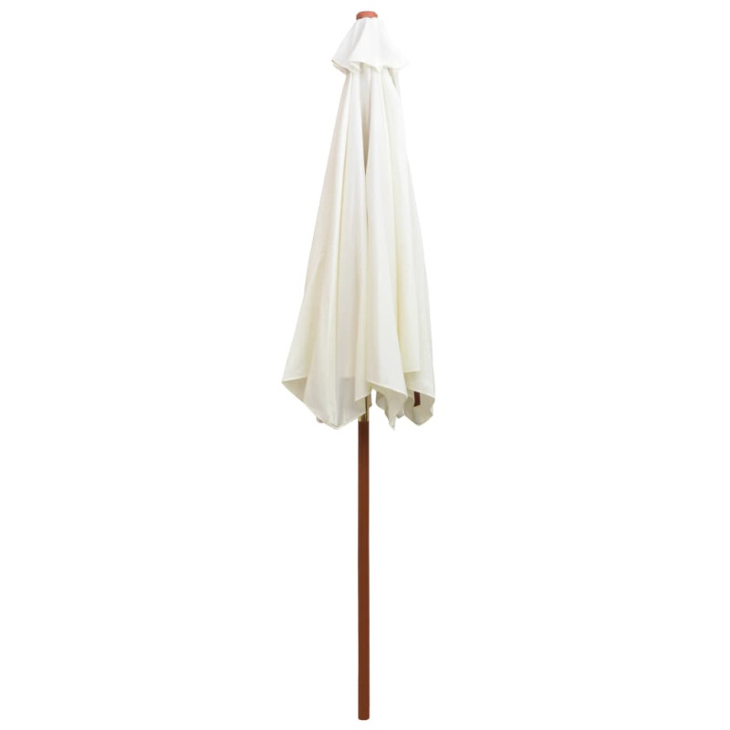 Parasol ogrodowy, 270x270 cm, drewniany, kremowy