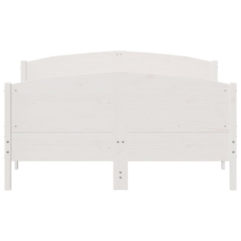Rama łóżka bez materaca, biała, 135x190 cm, lite drewno sosnowe