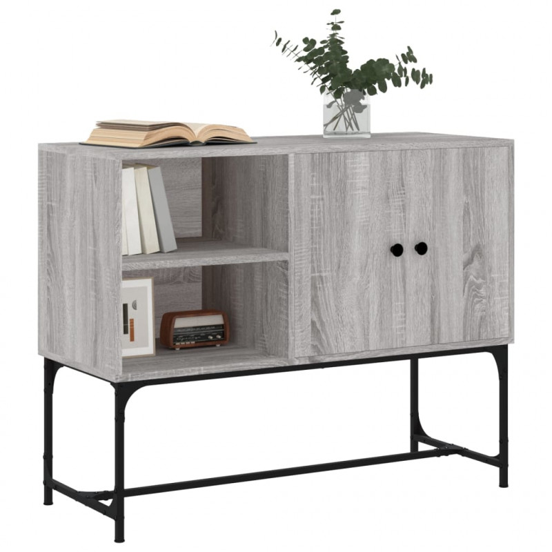 Komoda, szary dąb sonoma 100x40x79,5 cm materiał drewnopochodny