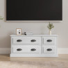 Szafka pod TV, wysoki połysk, biała, 100x35,5x45 cm