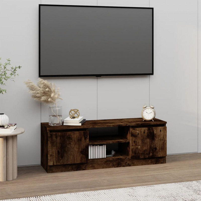 Szafka pod TV, z drzwiczkami, przydymiony dąb, 102x30x36 cm