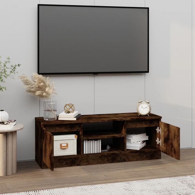 Szafka pod TV, z drzwiczkami, przydymiony dąb, 102x30x36 cm