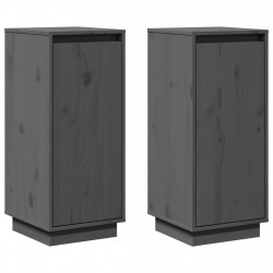 Szafki, 2 szt., szare, 31,5 x 34 x 75 cm, lite drewno sosnowe