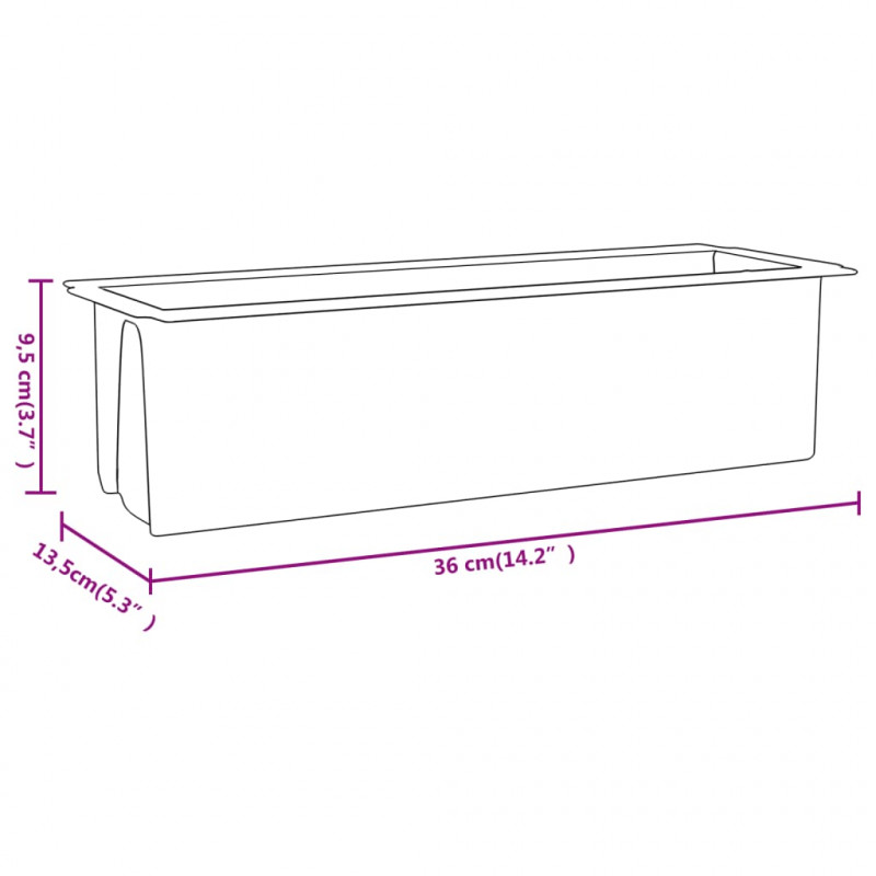 Doniczki do palet, 12 szt., szare, 36x13,5x9,5 cm, PP