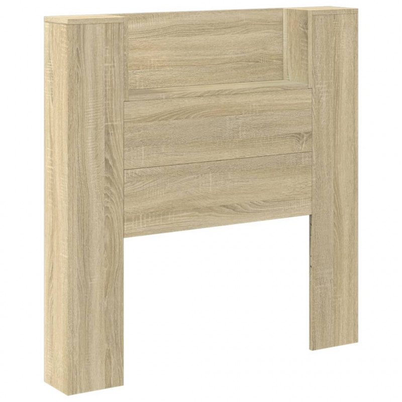 Zagłówek z półką i LED, dąb sonoma, 100x16,5x103,5 cm