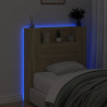 Zagłówek z półką i LED, dąb sonoma, 100x16,5x103,5 cm