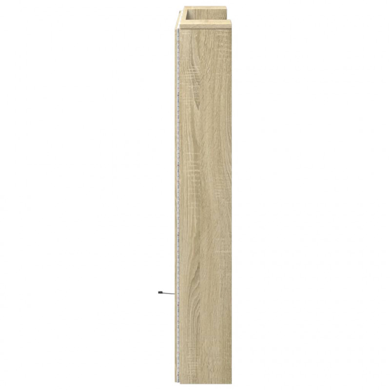 Zagłówek z półką i LED, dąb sonoma, 100x16,5x103,5 cm