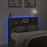 Zagłówek z półką i oświetleniem LED, czarny, 140x16,5x103,5 cm