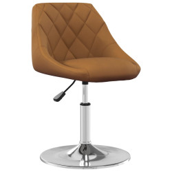 Obrotowe krzesła stołowe, 4 szt., brązowe, obite aksamitem