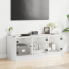 Szafka TV ze szklanymi drzwiami, biała, 102x37x42 cm