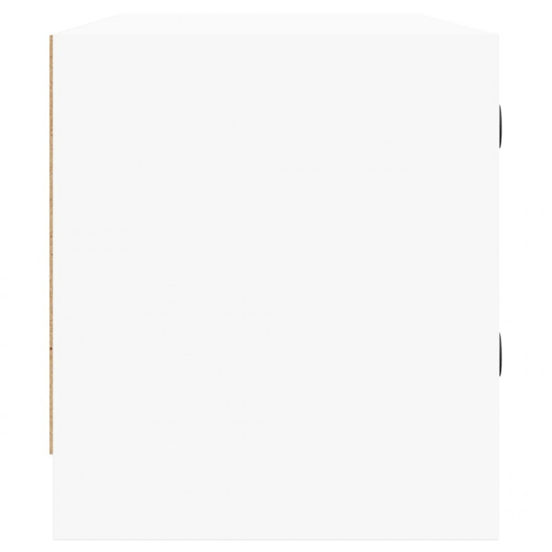 Szafka TV ze szklanymi drzwiami, biała, 102x37x42 cm
