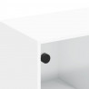 Szafka TV ze szklanymi drzwiami, biała, 102x37x42 cm