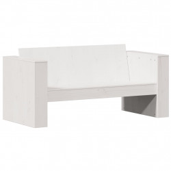 Sofa ogrodowa, 2-osobowa, biała, 134x60x62 cm, drewno sosnowe