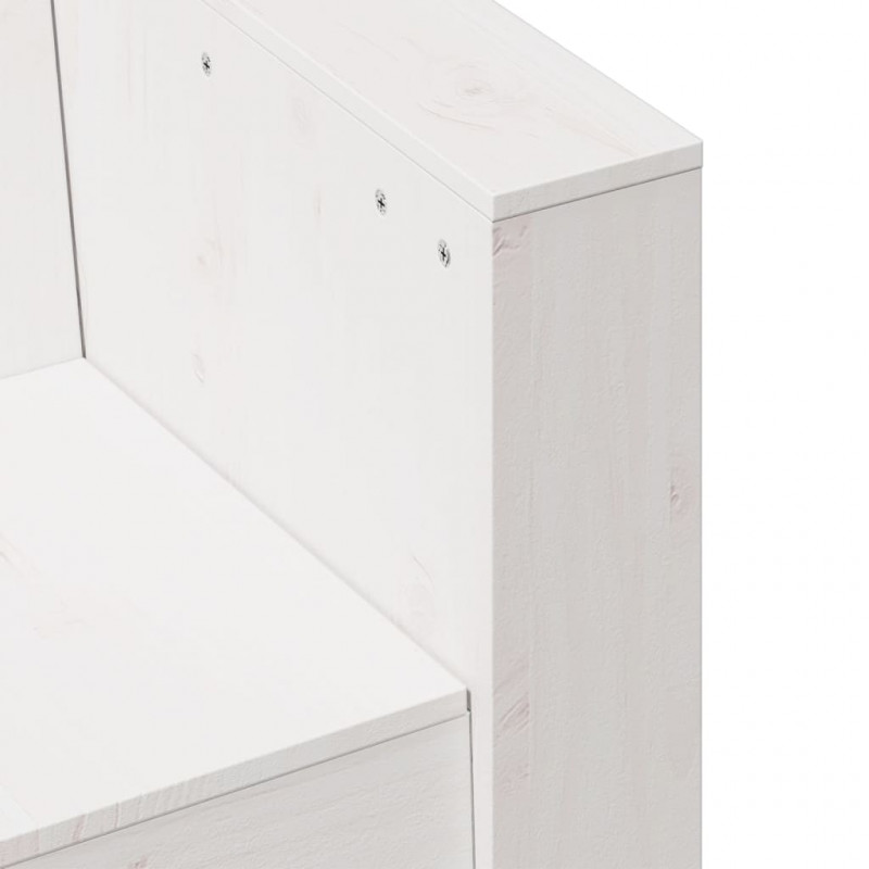 Sofa ogrodowa, 2-osobowa, biała, 134x60x62 cm, drewno sosnowe