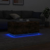 Stolik kawowy z oświetleniem LED, przydymiony dąb, 90x50x40 cm