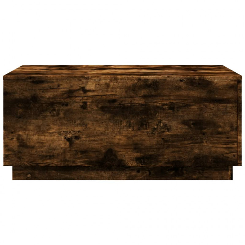 Stolik kawowy z oświetleniem LED, przydymiony dąb, 90x50x40 cm