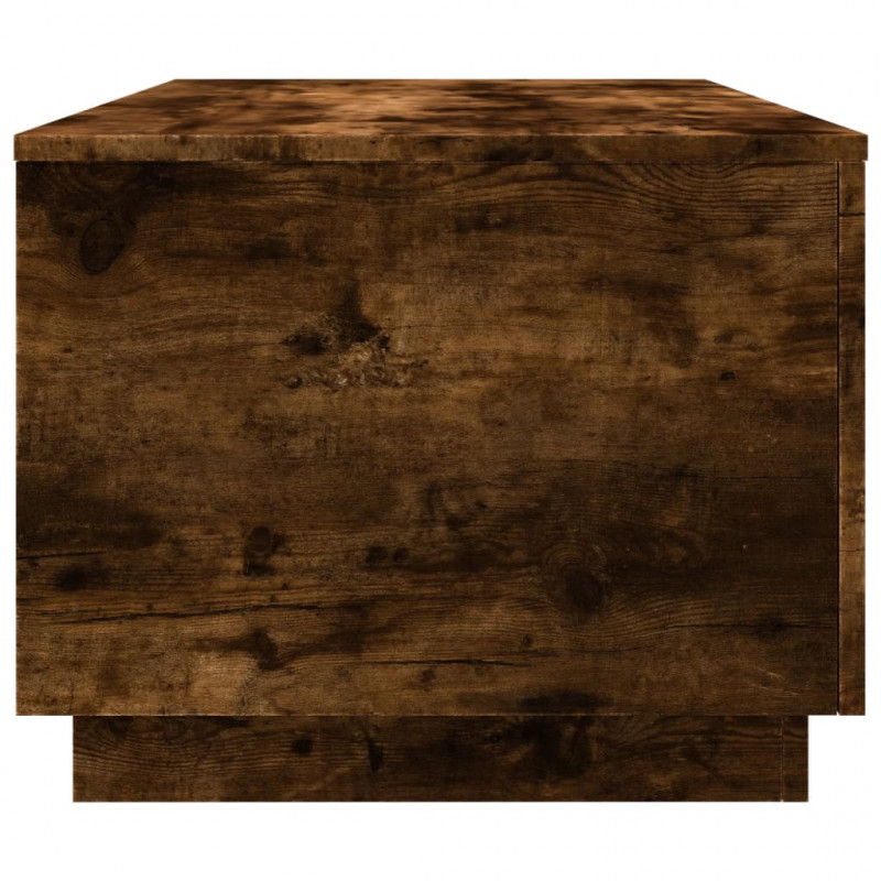 Stolik kawowy z oświetleniem LED, przydymiony dąb, 90x50x40 cm