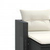 2-osobowa sofa ogrodowa z podnóżkami, czarna, polirattan
