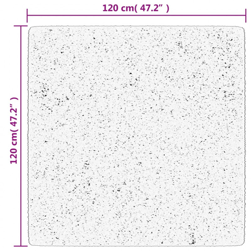 Dywan z długim włosiem PAMPLONA, czarno-kremowy, 120x120 cm
