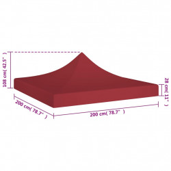 Dach do namiotu imprezowego, 2 x 2 m, burgundowy, 270 g/m²