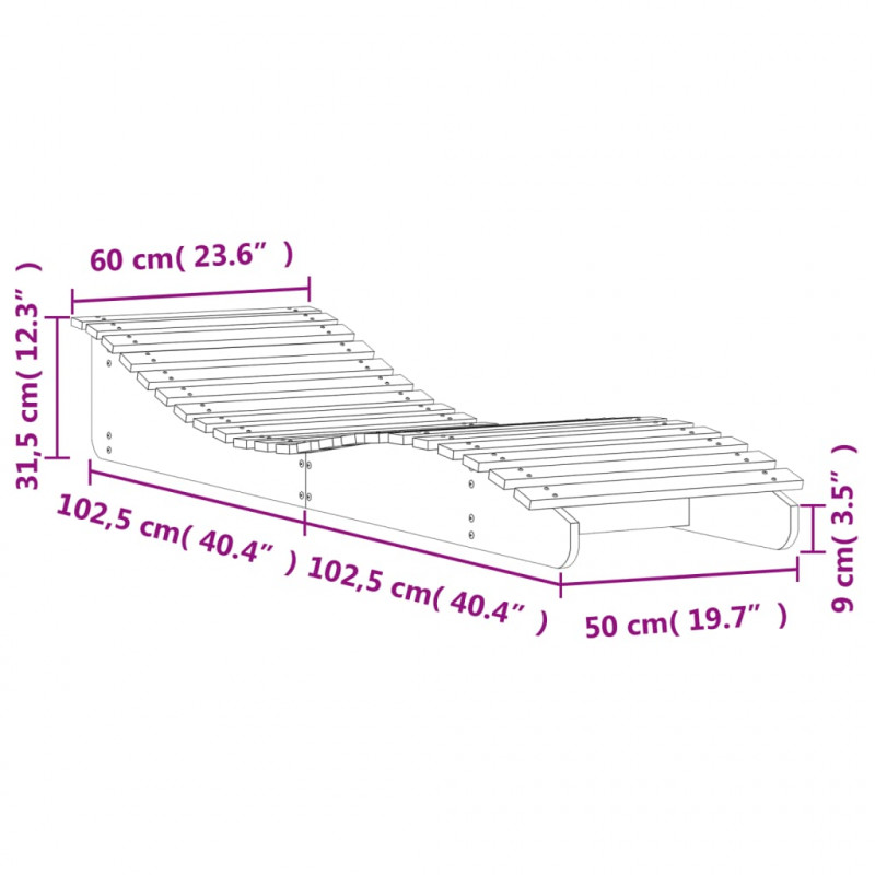 Leżaki, 2 szt., 205x60x31,5 cm, lite drewno sosnowe